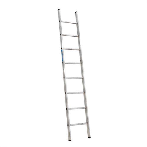 Gebruikte enkel rechte ladder 8 treden, Doe-het-zelf en Bouw, Ladders en Trappen, Gebruikt, Ophalen of Verzenden