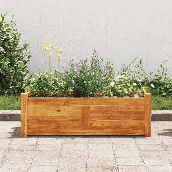 vidaXL Plantenbak verhoogd 76x27,6x25 cm acaciahout, Jardin & Terrasse, Pots de fleurs, Envoi