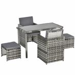 Tuinset - Polyrattan - Weerbestendig &amp; Stijlvol - Grijs, Tuin en Terras, Ophalen of Verzenden, Nieuw