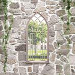 vidaXL Tuinspiegel 100x45 cm ijzer zandkleurig, Verzenden, Nieuw