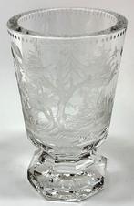 Raro Calice in Vetro Incolore Finemente Inciso a Mano -, Antiek en Kunst