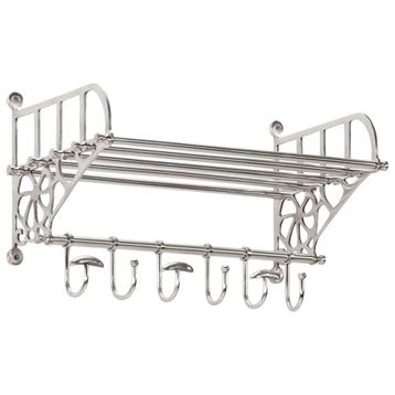 vidaXL Bagagerek met kleerhangers wandmontage aluminium, Verzenden