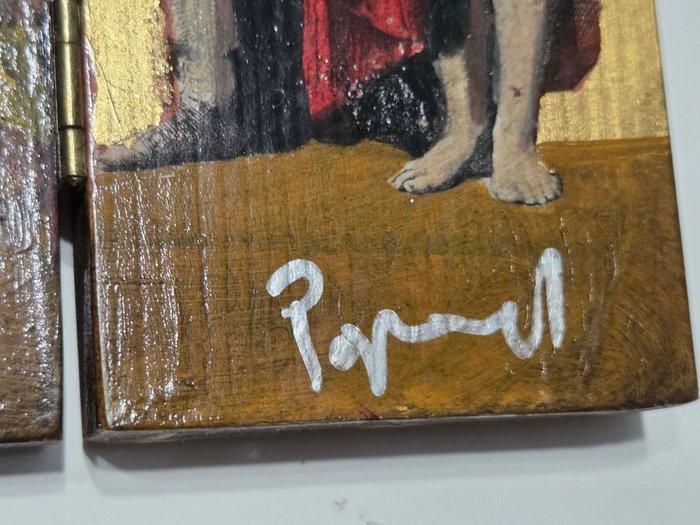 Stefan Popa Popas (XX) - Jesus with saints, Antiek en Kunst, Kunst | Schilderijen | Klassiek