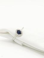 Zonder Minimumprijs - Ring - 14 karaat Witgoud Saffier -, Handtassen en Accessoires, Ringen, Nieuw