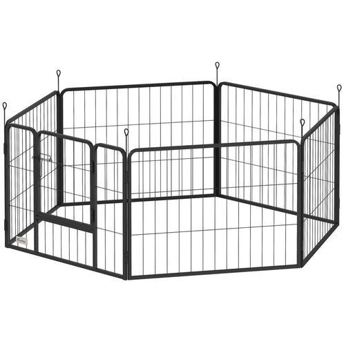 Hondenhek - inklapbaar - 6 panelen - staal - grijs, Dieren en Toebehoren, Honden-accessoires, Nieuw, Ophalen of Verzenden