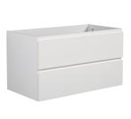 Wastafelkast Angela 100 x 48 cm Wit Hangend Wastafelmeubel, Verzenden