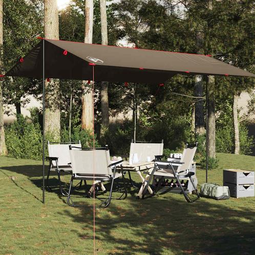 vidaXL Kampeerluifel waterdicht 406x306 cm bruin, Caravans en Kamperen, Tenten, Nieuw, Verzenden