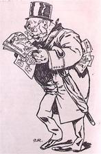 Jerobeam over De Notenkraker op spotprent (lijst optie), Antiek en Kunst, Verzenden