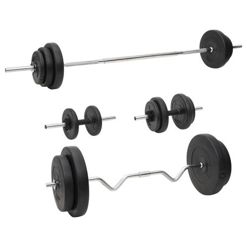 vidaXL Halterset met gewichten 90 kg, Sport en Fitness, Fitnessmaterialen, Nieuw, Verzenden