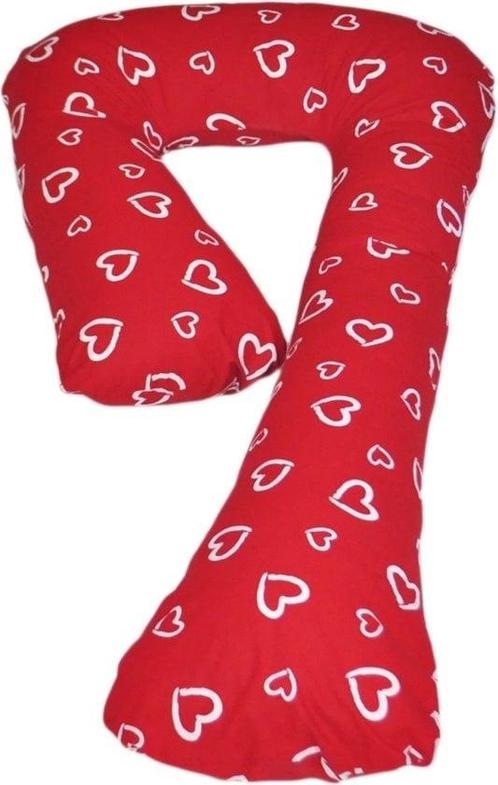 Zwangerschapskussen 100% katoen 235 cm rood met witte har..., Kinderen en Baby's, Babyvoeding en Toebehoren, Nieuw, Ophalen of Verzenden