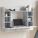vidaXL Wandbureau 105x48x75 cm bewerkt hout betongrijs, Huis en Inrichting, Bureaus, Verzenden, Nieuw