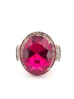 Zonder Minimumprijs - Ring - 9 kt. Roségoud, Zilver Robijn -, Nieuw