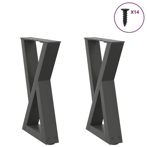 vidaXL Salontafelpoten 2 st 28x(42-43,3) cm staal antraciet, Huis en Inrichting, Tafelonderdelen, Nieuw, Verzenden