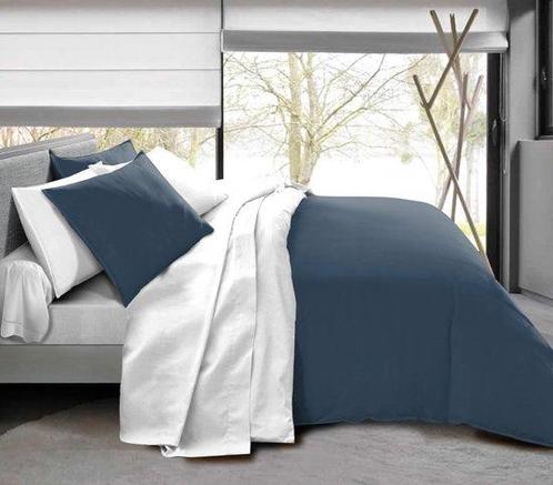 Tweedekans | Univers Décor - COMPLEET 4-PACK MARINE/WIT, Huis en Inrichting, Slaapkamer | Beddengoed, Ophalen of Verzenden