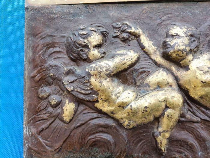 Fonderia Napoletana - Hoogrelief - Speelse engelen - 46 x 26, Antiek en Kunst, Kunst | Niet-Westerse kunst