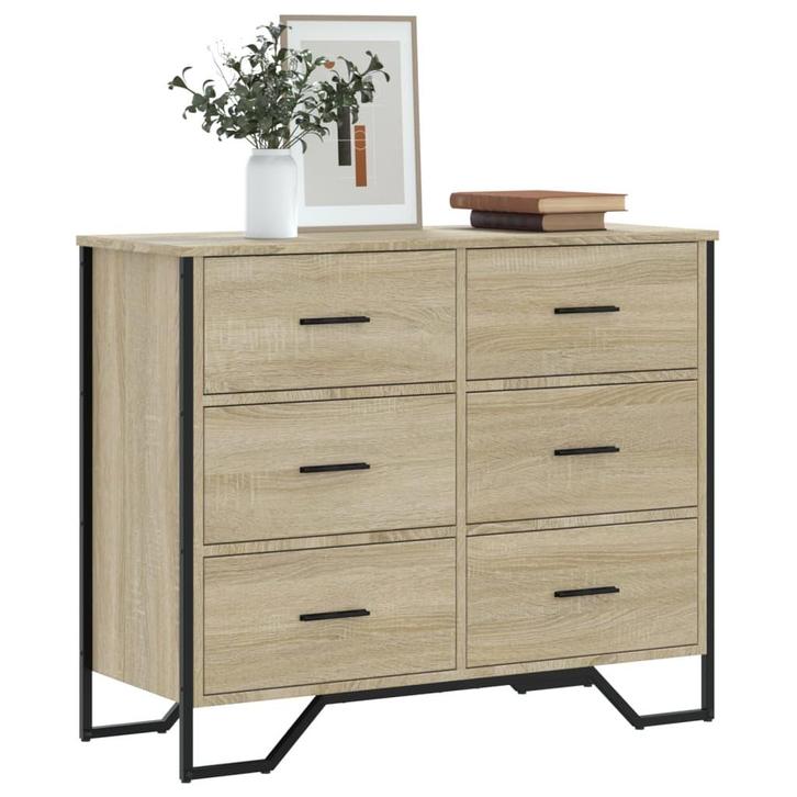 vidaXL Ladekast 91x35,5x74,5 cm bewerkt hout sonoma, Huis en Inrichting, Kasten | Overige, Nieuw, Verzenden