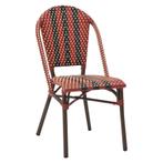 Stoel | MONICA | Aluminium Rotan/Aluminium | Red/Black |, Verzenden