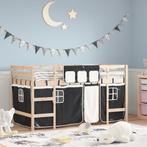 vidaXL Kinderhoogslaper met gordijnen 80x200 cm massief, Huis en Inrichting, Verzenden, Nieuw