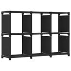 vidaXL Kast met 6 vakken 103x30x72,5 cm stof zwart, Huis en Inrichting, Verzenden, Nieuw