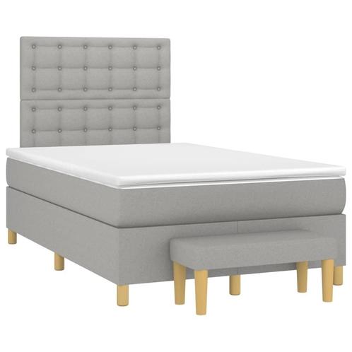 vidaXL Sommier à lattes de lit et matelas gris clair, Maison & Meubles, Chambre à coucher | Lits, Neuf, Envoi