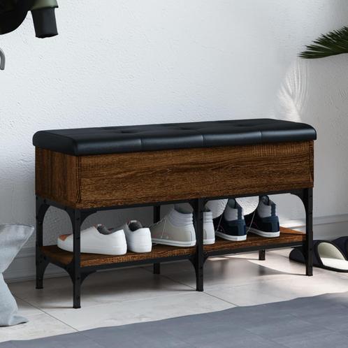 vidaXL Schoenenbank 82x32x45 cm bewerkt hout bruin, Huis en Inrichting, Overige Huis en Inrichting, Nieuw, Verzenden