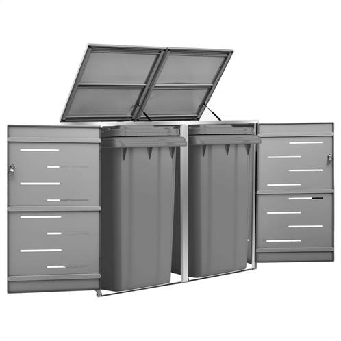 vidaXL Containerberging dubbel 138x77,5x112,5 cm roestvrij, Doe-het-zelf en Bouw, Containers, Verzenden