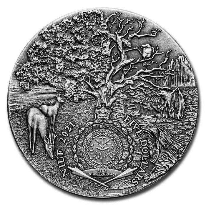 Niue. 5 Dollars 2021 Lucifer - Angels and Demons 2 Oz (.999), Postzegels en Munten, Munten | Europa | Niet-Euromunten