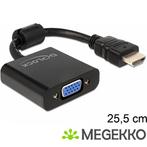 Delock 65512 Adapter HDMI male naar VGA female zwart, Informatique & Logiciels, Cartes vidéo, Verzenden