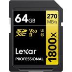 Lexar Professional SDXC 64GB BL 1800X UHS-II V60 Gold, Audio, Tv en Foto, Foto | Geheugenkaarten, Nieuw, Ophalen of Verzenden