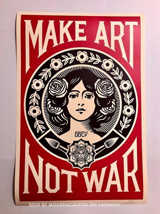 Shepard Fairey (OBEY) - OBEY Make Art Not War - Signed, Antiek en Kunst, Kunst | Designobjecten