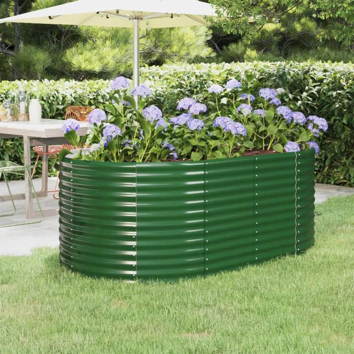 vidaXL Plantenbak 175x100x68 cm gegalvaniseerd staal groen, Tuin en Terras, Bloempotten, Nieuw, Verzenden