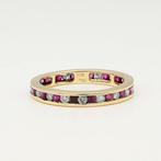 Bague - 18 carats Or jaune Diamant (Naturelle) - Rubis -, Nieuw