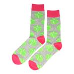 Sokken - Tennis Ballen Print - Groen Grijs Roze - Katoen -, Nieuw