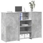 vidaXL Receptiebalie 155x50x103,5 cm bewerkt hout betongrijs, Huis en Inrichting, Verzenden, Nieuw