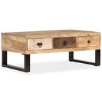 vidaXL Salontafel met 3 lades 90x50x35 cm massief mangohout, Huis en Inrichting, Tafels | Salontafels, Verzenden, Nieuw