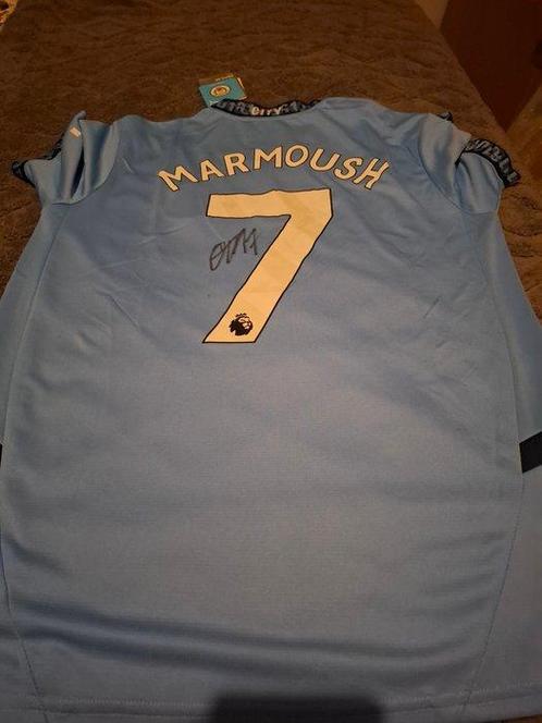 Manchester City - Premier League - Hand Signed Omar Marmoush, Verzamelen, Overige Verzamelen