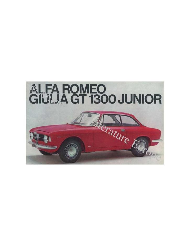 1966 ALFA ROMEO GIULIA GT 1300 JUNIOR BROCHURE ITALIAANS, Boeken, Auto's | Folders en Tijdschriften