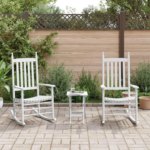 vidaXL Chaises à bascule lot de 2 table pliable blanc, Maison & Meubles, Chaises, Neuf, Envoi