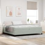 vidaXL Bedframe Anders Wit en Lichtgrijs 200 x 200 cm, Verzenden, Nieuw