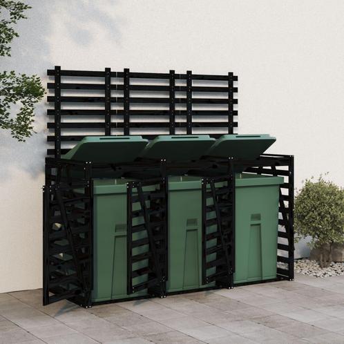 vidaXL Containerberging drievoudig massief grenenhout zwart, Doe-het-zelf en Bouw, Containers, Verzenden