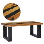 vidaXL Table basse 100x50x40 cm Bois de teck massif et, Maison & Meubles, Verzenden, Neuf