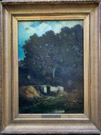 Brest Fabius (1823-1900) - Alter Bauernhof unter Eichbäumen, Antiek en Kunst