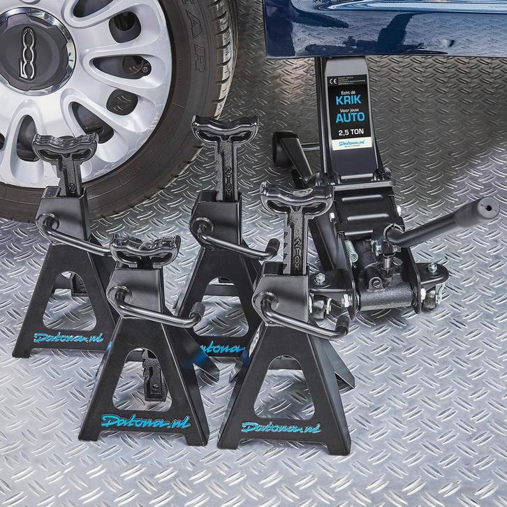 Datona Autokrik laag model 2,5 ton met vier assteunen 3 ton, Auto diversen, Krikken, Ophalen of Verzenden