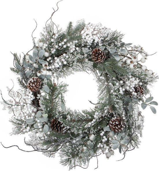 2dekans | House of Seasons Hardy Kerstkrans - Ø50 cm - Groen, Diversen, Kerst, Ophalen of Verzenden