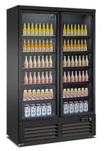 Koelkast 2 Glasdeuren Zwart Ceb-1200R Bl, Verzenden