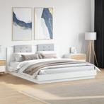 vidaXL Bedframe met hoofdbord en LED-verlichting wit 180x200, Huis en Inrichting, Verzenden, Nieuw