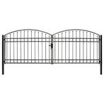vidaXL Poort met gebogen bovenkant dubbel 400x125 cm staal, Verzenden, Nieuw