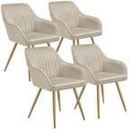 tectake Eetkamerstoel Marilyn, fluweeloptiek, doorgestikt -, Huis en Inrichting, Stoelen, Verzenden, Nieuw