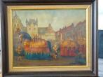 P. van Beveren (XX) - Optocht in Mechelen, Antiek en Kunst, Kunst | Schilderijen | Klassiek