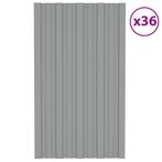 vidaXL Dakpanelen 36 st 80x45 cm gegalvaniseerd staal grijs, Doe-het-zelf en Bouw, Dakpannen en Dakbedekking, Nieuw, Verzenden